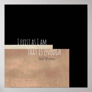 Póster Yo existo inspiradora cita literaria de Walt Whitm