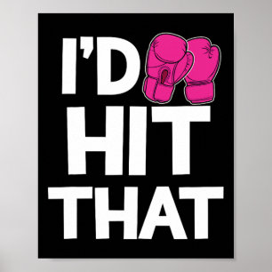 Póster Yo golpearía ese Kickboxing Boxing Gracioso Guante