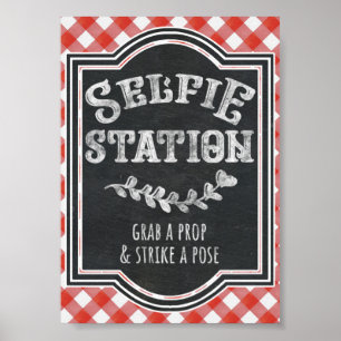 Póster Yo hago la estación de selfie del partido de compr