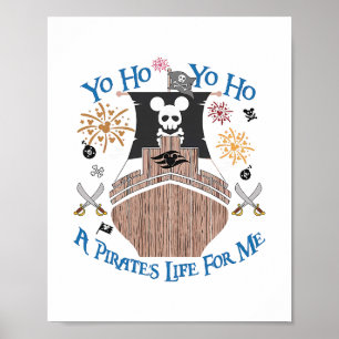 Póster Yo Ho Crucero Pirata Una Vida de Pirata Para Mí Fa