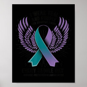 Póster Yo Llevo Avisos De Prevención Del Suicidio Verde a