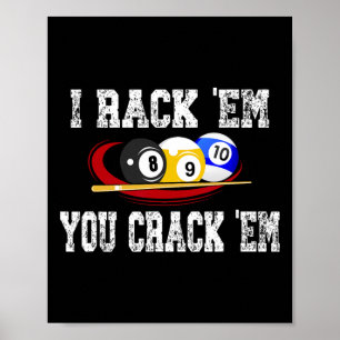 Póster Yo Me Hago Em, Me Crack Em Funny Billiard Pool Bil