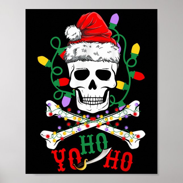 Póster Yo S Ho Rate Boat Cruise Xmas Skull Crossbones Chr (Frente)