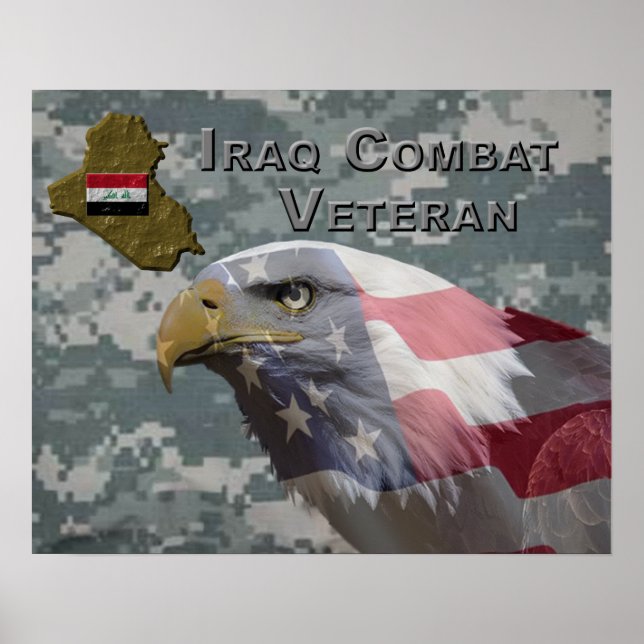 Póster Yo serví - Veterano de Combate de Iraq (Frente)