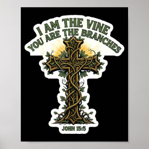 Póster Yo Soy La Vid Ustedes Son Las Ramas Biblia Cristia