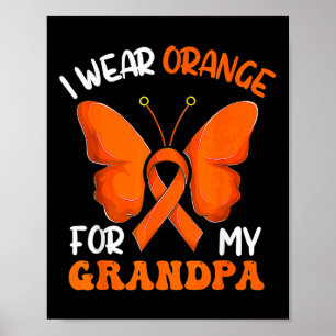 Póster Yo También Uso Naranja Para Leucemia De Mariposa D