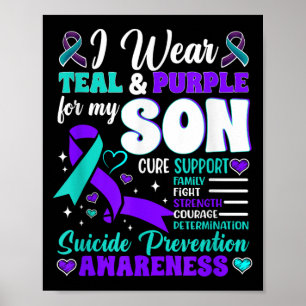 Póster Yo Trato Verde azulado Y Púrpura Para Mi Hijo Suic