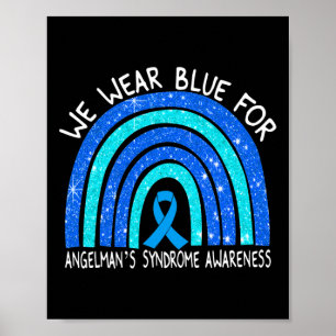 Póster Yo uso azul para el síndrome de Angelman con cinta