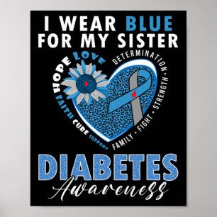 Póster Yo Uso Azul Para Mi Hermana Tipo 1 De Conciencia S