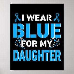 Póster Yo Uso Azul Para Mi Hija Diabetes Awareness Mon