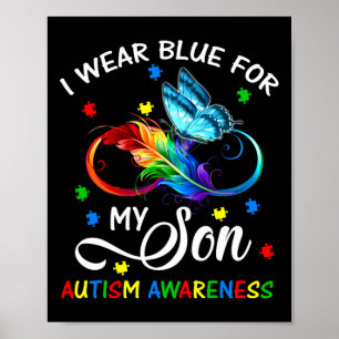 Póster Yo Uso Azul Para Mi Hijo Conciencia De Autismo Mam