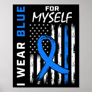 Póster Yo Uso Azul Para Mí Mismo Diabetes Sensibilización