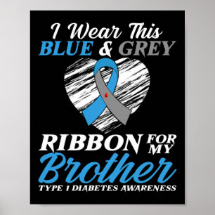 Póster Yo uso azul y gris para mi hermano tipo 1 dialecto