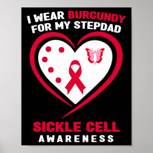 Póster Yo uso borgoña para mi padrastro de células falcif