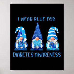 Póster Yo Uso El Azul Para La Diabetes Concienciación Gno