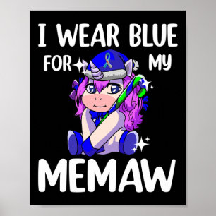 Póster Yo uso el azul para mi apoyo a la toma de concienc
