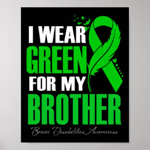 Póster Yo Uso El Verde Para Mis Hermanos Con Discapacidad