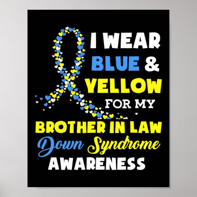 Póster Yo Uso Hermano Amarillo Azul En El Síndrome De Dow (Frente)