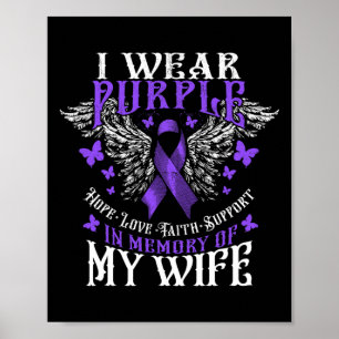 Póster Yo Uso Morado En Memoria De Mi Esposa Con Awaren P