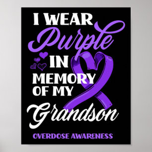 Póster Yo Uso Morado En Memoria De Mi Nieto En Sobredosis