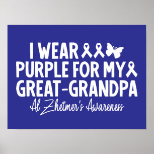 Póster Yo uso morado para el Alzheimer de mi abuelo