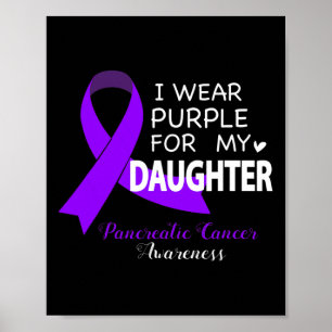 Póster Yo uso morado para mi hija - cáncer de páncreas