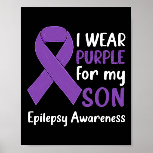 Póster Yo uso morado para mi hijo Epilepsia Epilepsia de 