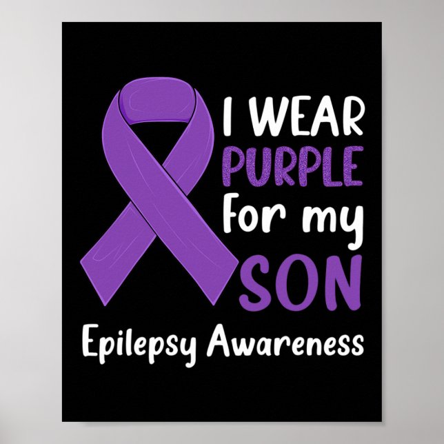 Póster Yo uso morado para mi hijo Epilepsia Epilepsia de  (Frente)