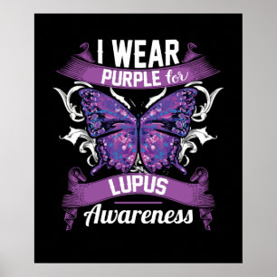 Póster Yo uso morado para tomar conciencia del Lupus