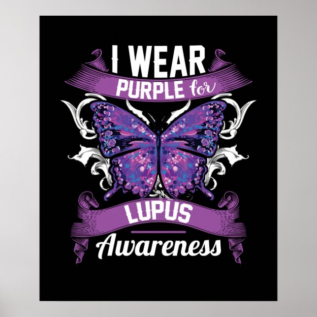 Póster Yo uso morado para tomar conciencia del Lupus (Frente)