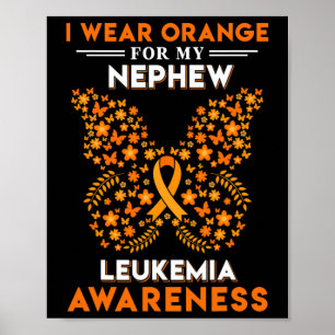 Póster Yo uso Naranja para mi Nefew con cáncer de leucemi