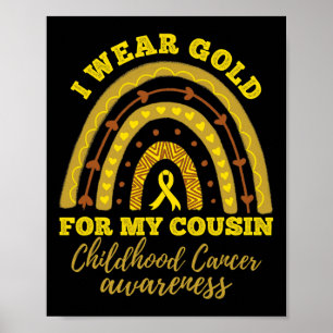 Póster Yo Uso Oro Para Mi Primo Awarene De Cáncer Infanti