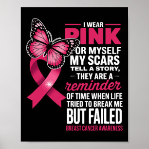 Póster Yo Uso Pink Para Mí Mis Cicatrices Pero Fallida Ma