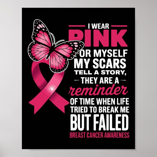 Póster Yo Uso Pink Para Mí Mis Cicatrices Pero Fallida Ma (Frente)