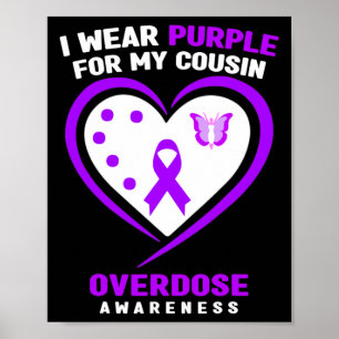 Póster Yo Uso Púrpura Para Mi Primo Conciencia Sobre La S