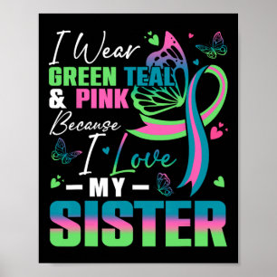 Póster Yo Uso Rosa Verde azulado Verde Porque Amo A Mi He