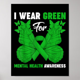 Póster Yo Uso Verde Para Concienciar Sobre La Salud Menta