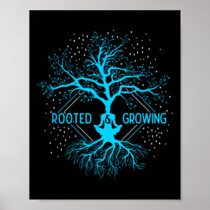 Póster Yoga Arraigada y Creciente Meditación Árbol de la