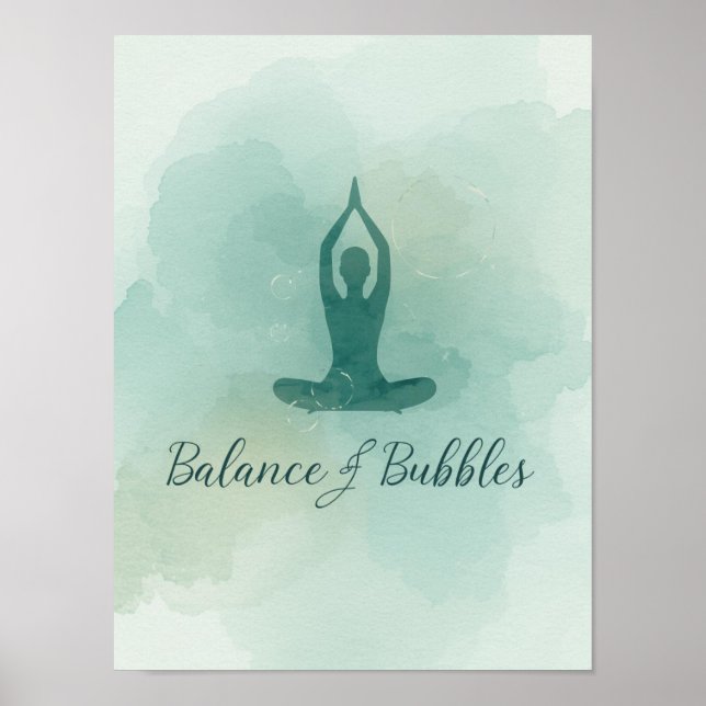 Póster Yoga Balance and Bubbles for Yoga Party  (Frente)