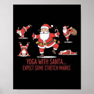 Póster Yoga Con Santa Espera Algunas Marcas De Estiramien