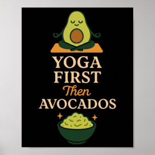 Póster Yoga de aguacate divertido Namaste Pun planta-sed