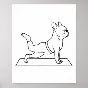 Póster Yoga de Bulldog Francés Divertido Frenchie 