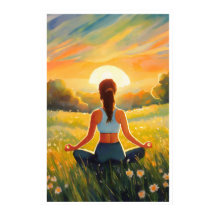 Yoga en el campo al atardecer