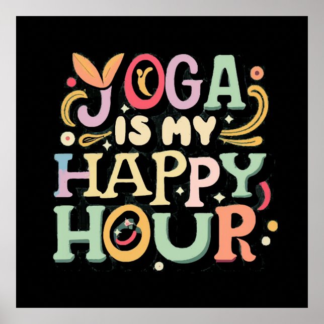 Póster Yoga Es Mi Hora Feliz (Frente)