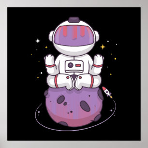 Póster Yoga Espacial 