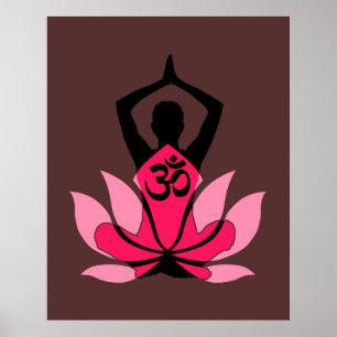 Póster Yoga espiritual de la flor de OM Namaste Lotus en
