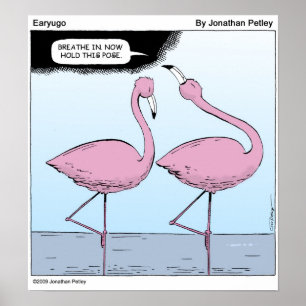 Póster yoga flamingo