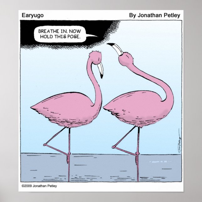 Póster yoga flamingo (Frente)