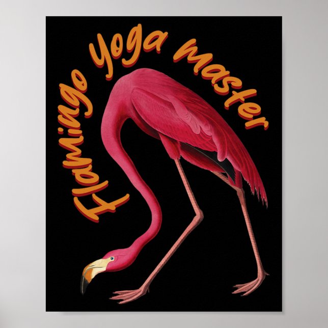 Póster Yoga Flamingo Rosa  (Frente)