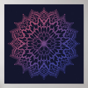 Póster Yoga floral Mandala Flor